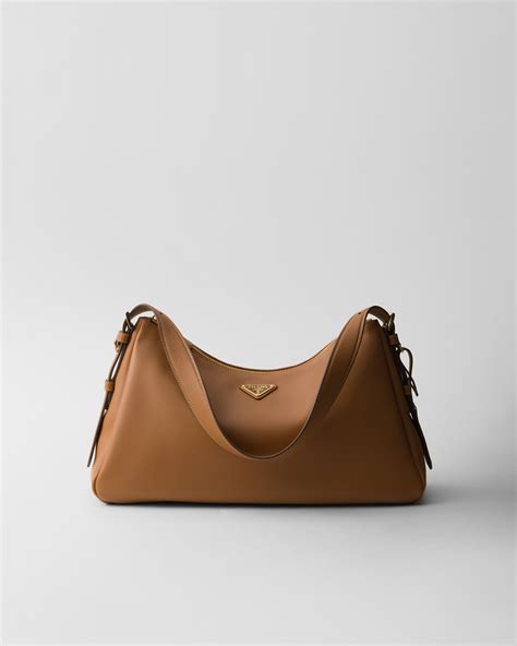 prada aimée large leather shoulder bag|caramel prada aimee shoulder bag.